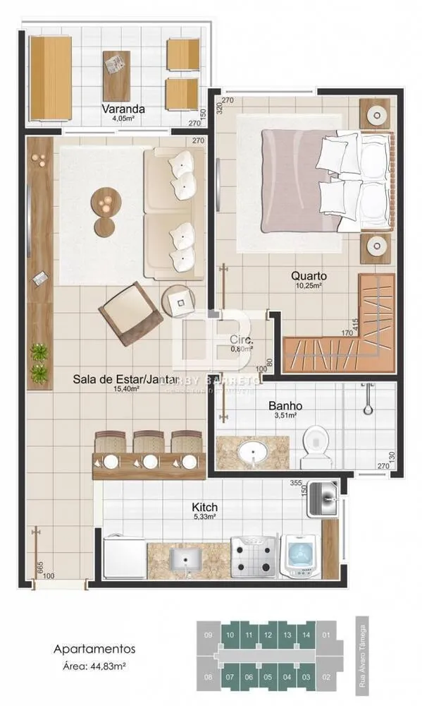 Apartamento, 1 quarto, 45 m² - Foto 15