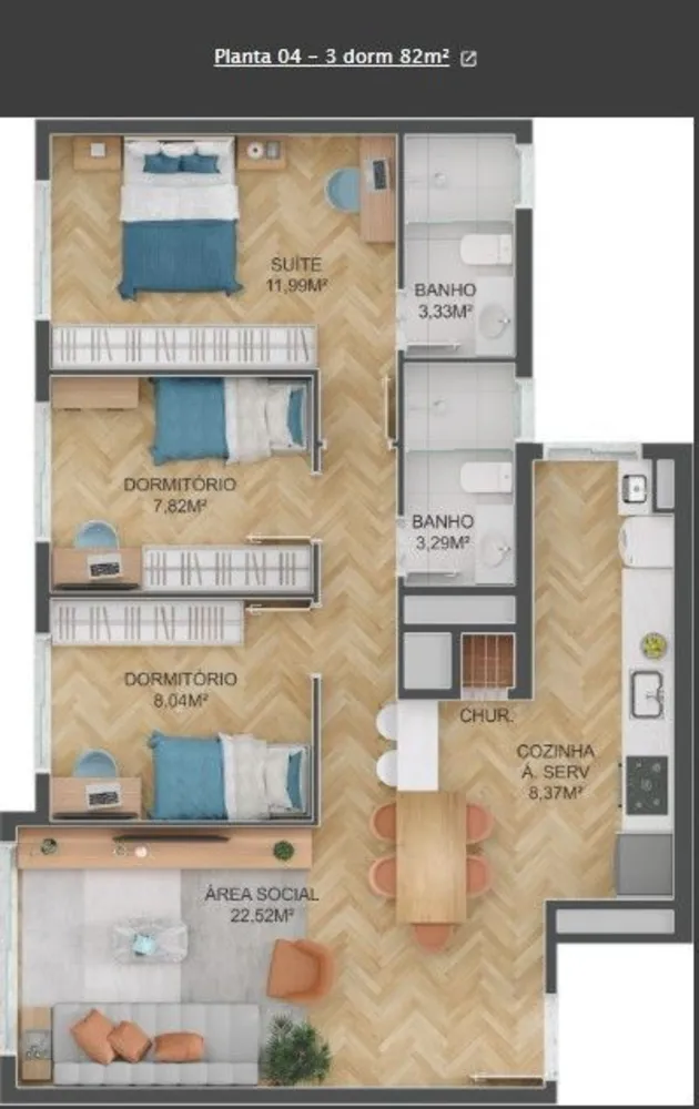 Apartamento, 1 quarto, 45 m² - Foto 3