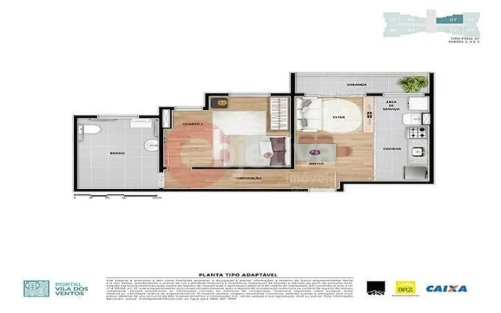Apartamento, 2 quartos, 53 m² - Foto 7