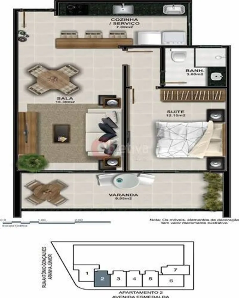 Apartamento, 1 quarto, 53 m² - Foto 1