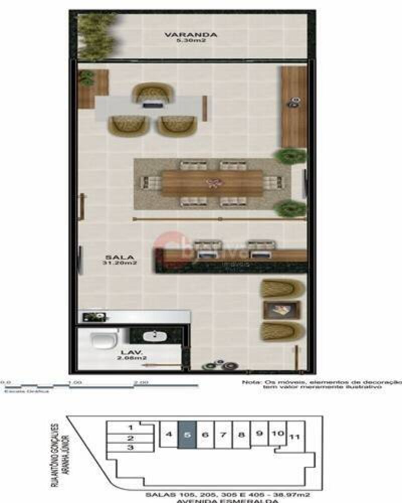 Sala-Conjunto, 35 m² - Foto 2