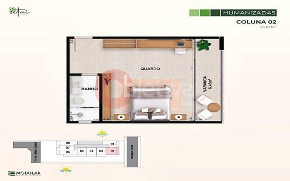 Flat/Apart Hotel, 1 quarto, 32 m² - Foto 4