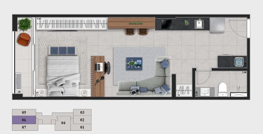 Kitnet-Studio, 40 m² - Foto 3