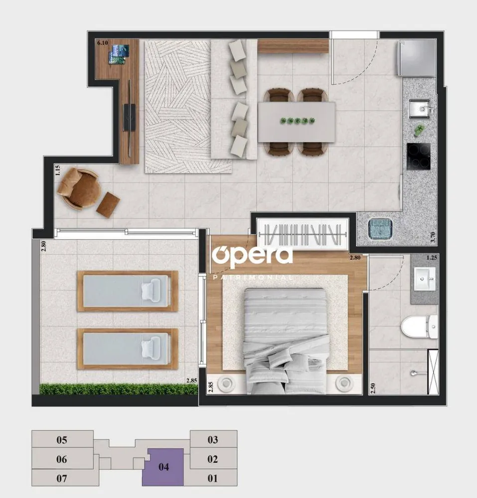 Flat/Apart Hotel, 1 quarto, 42 m² - Foto 2
