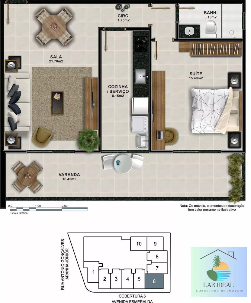Cobertura, 1 quarto, 53 m² - Foto 26