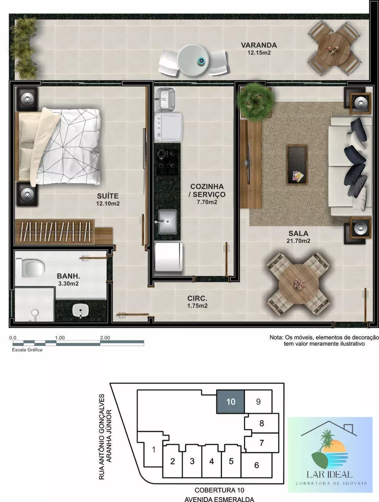 Cobertura, 1 quarto, 53 m² - Foto 28