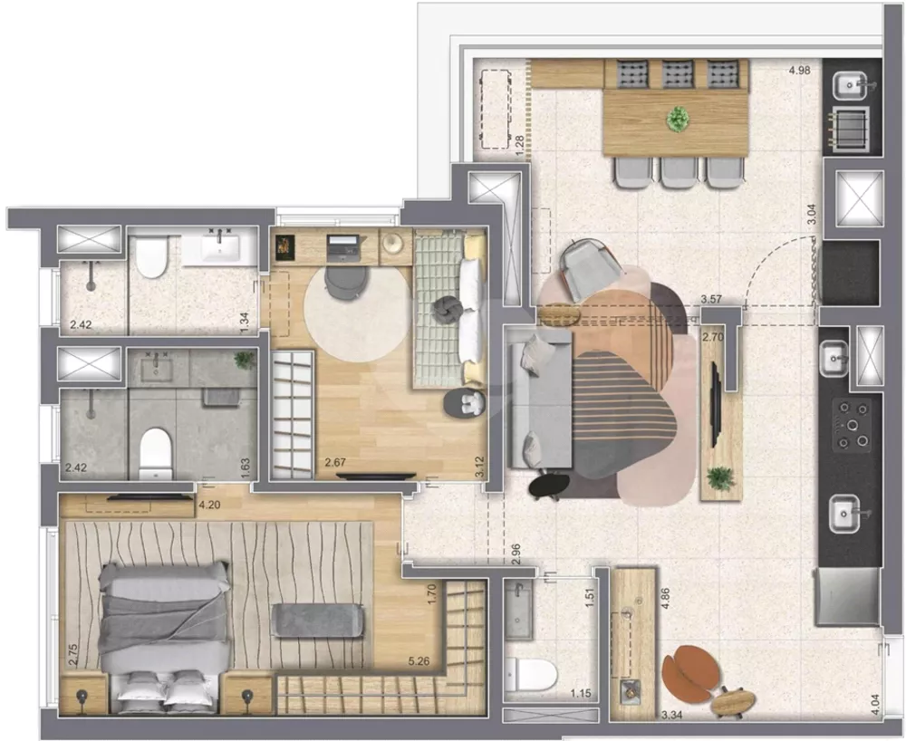 Apartamento, 2 quartos, 78 m² - Foto 2