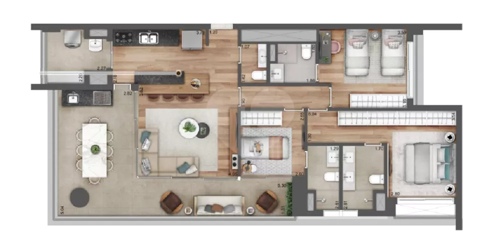 Apartamento, 3 quartos, 115 m² - Foto 1