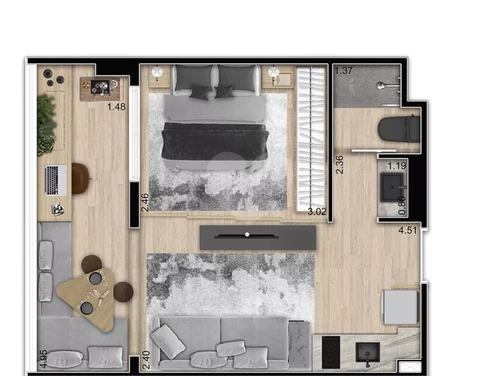 Apartamento, 1 quarto, 31 m² - Foto 3