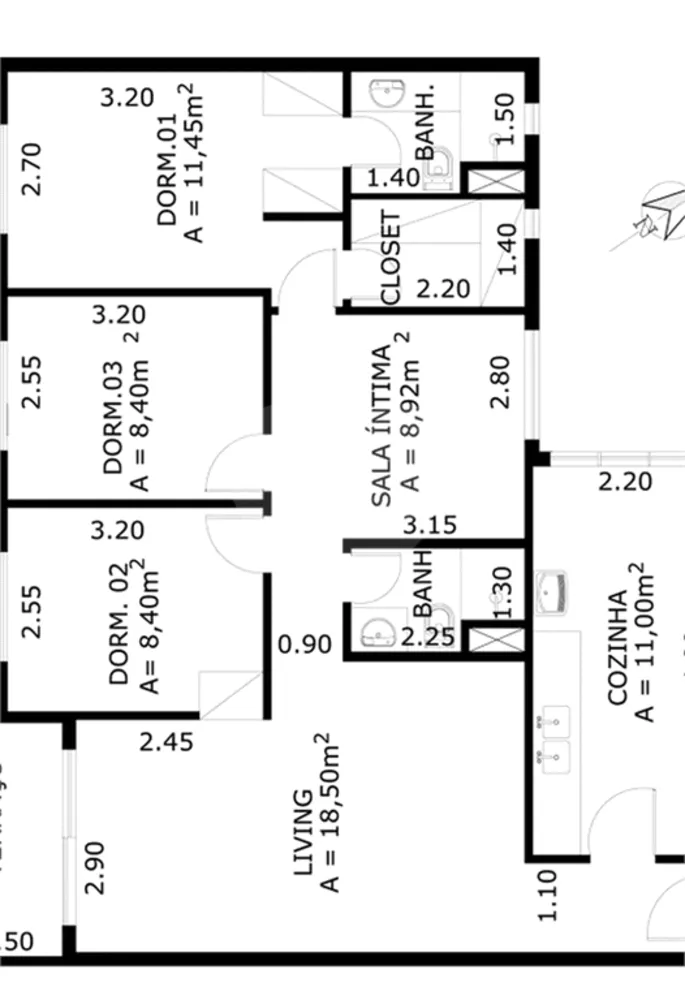 Apartamento, 3 quartos, 73 m² - Foto 4