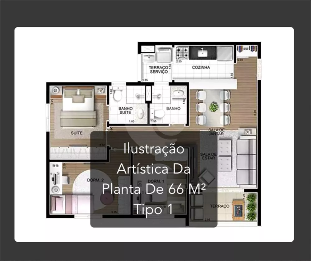 Apartamento, 3 quartos, 66 m² - Foto 2