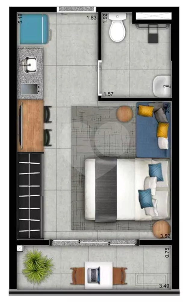 Apartamento, 1 quarto, 24 m² - Foto 1