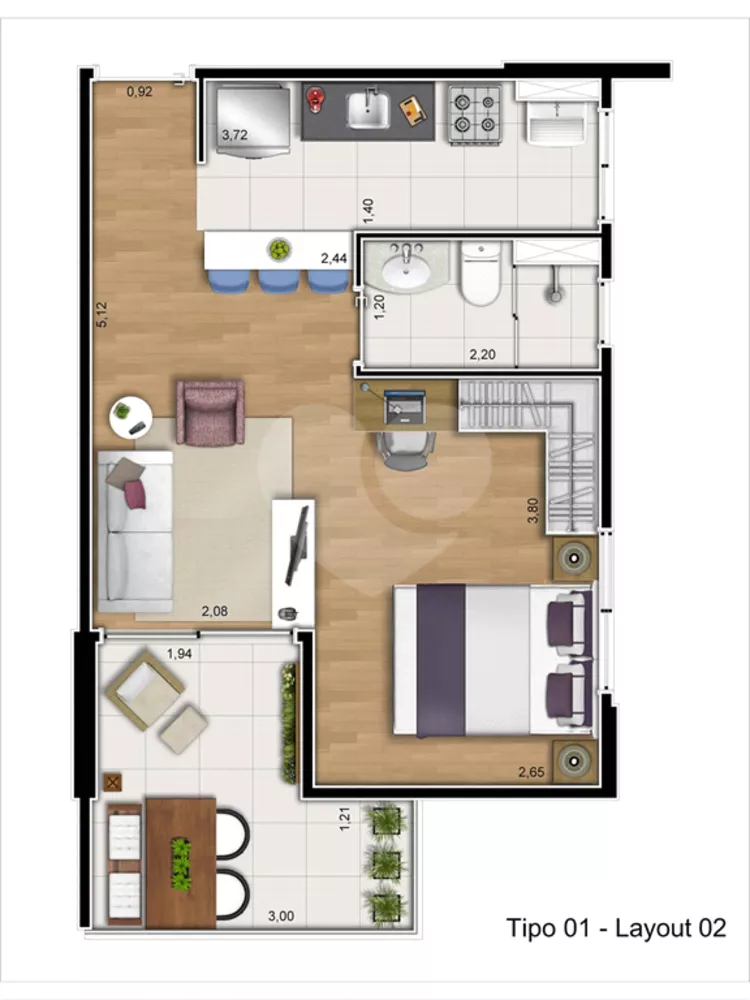 Apartamento, 1 quarto, 37 m² - Foto 4