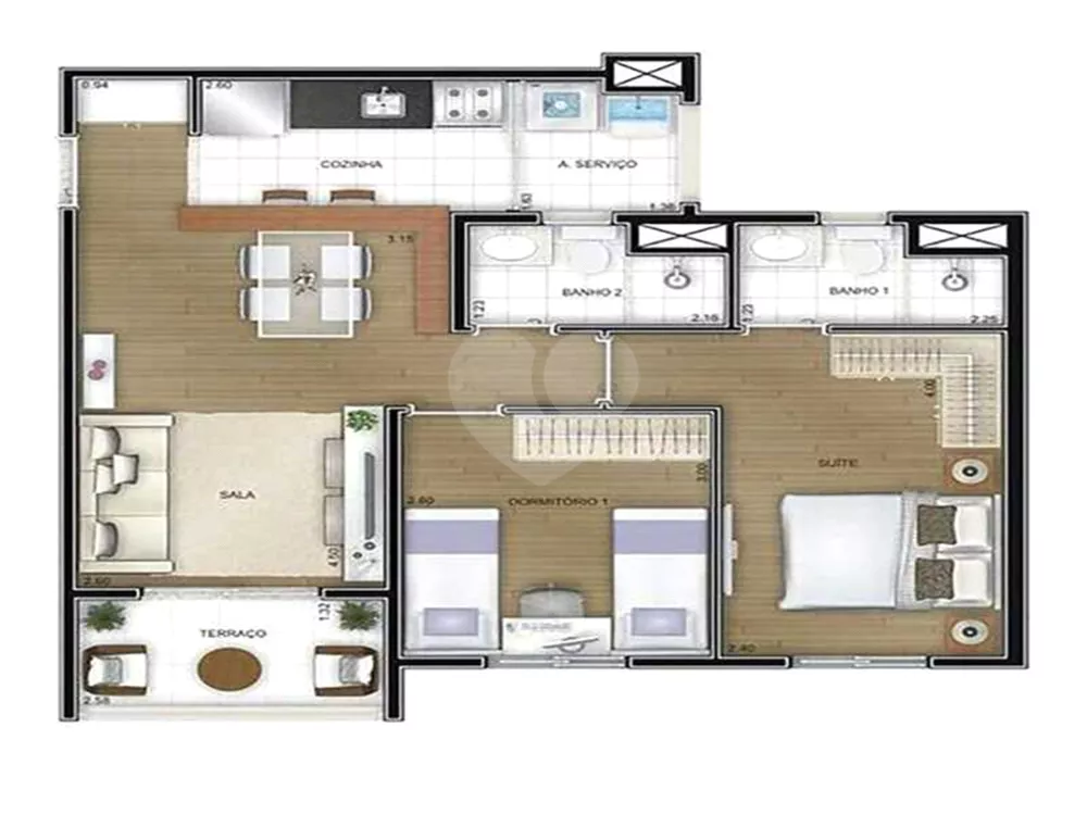 Apartamento, 2 quartos, 56 m² - Foto 4