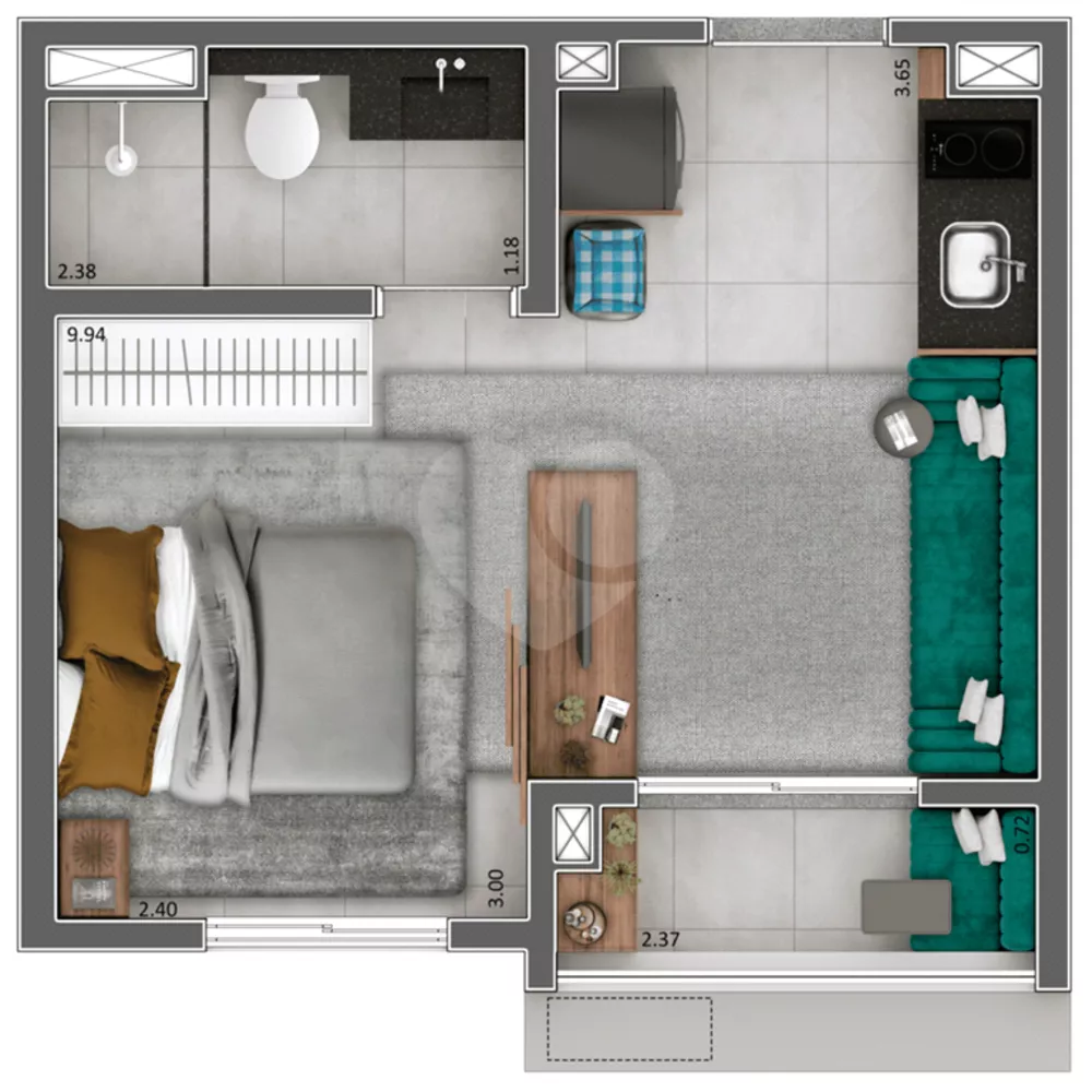 Apartamento, 1 quarto, 24 m² - Foto 3