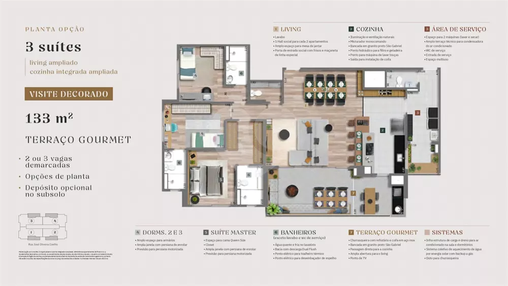 Apartamento, 3 quartos, 133 m² - Foto 3