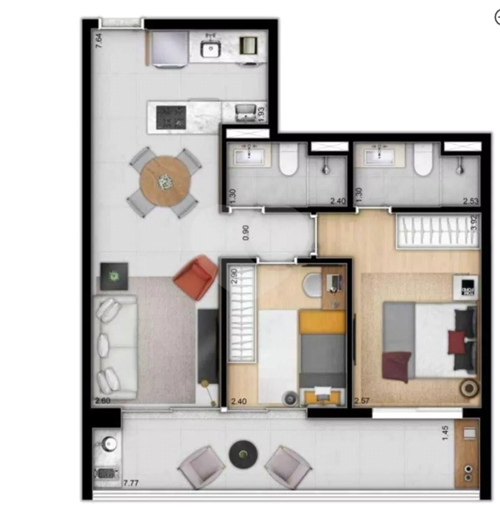 Apartamento, 2 quartos, 68 m² - Foto 1