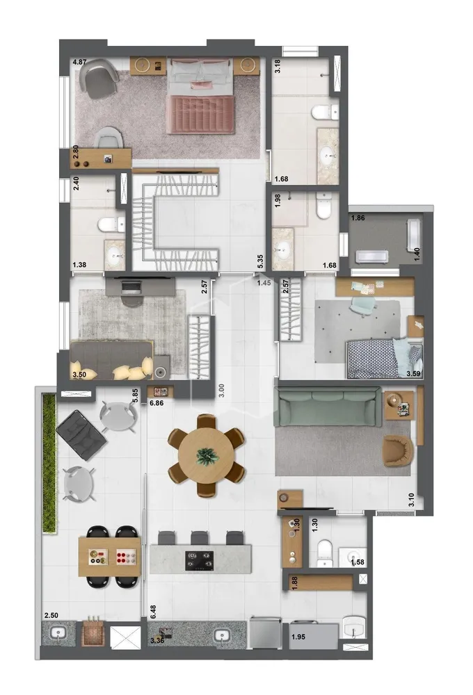 Apartamento, 3 quartos, 129 m² - Foto 2