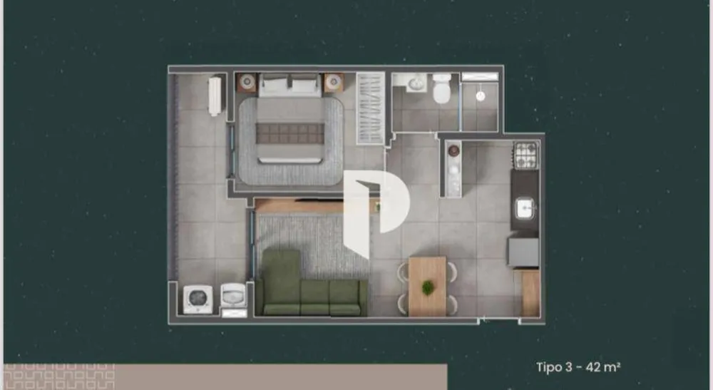 Apartamento, 1 quarto, 42 m² - Foto 2