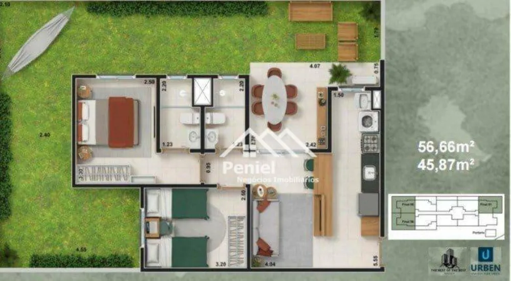 Apartamento, 2 quartos, 56 m² - Foto 1