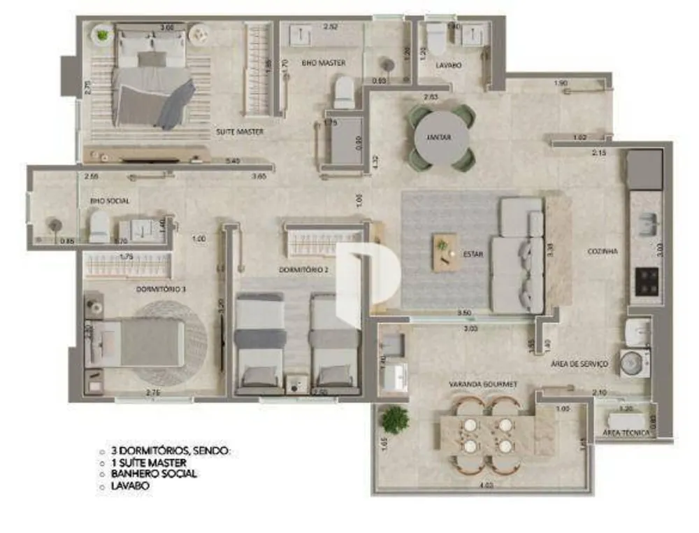 Apartamento, 3 quartos, 94 m² - Foto 2