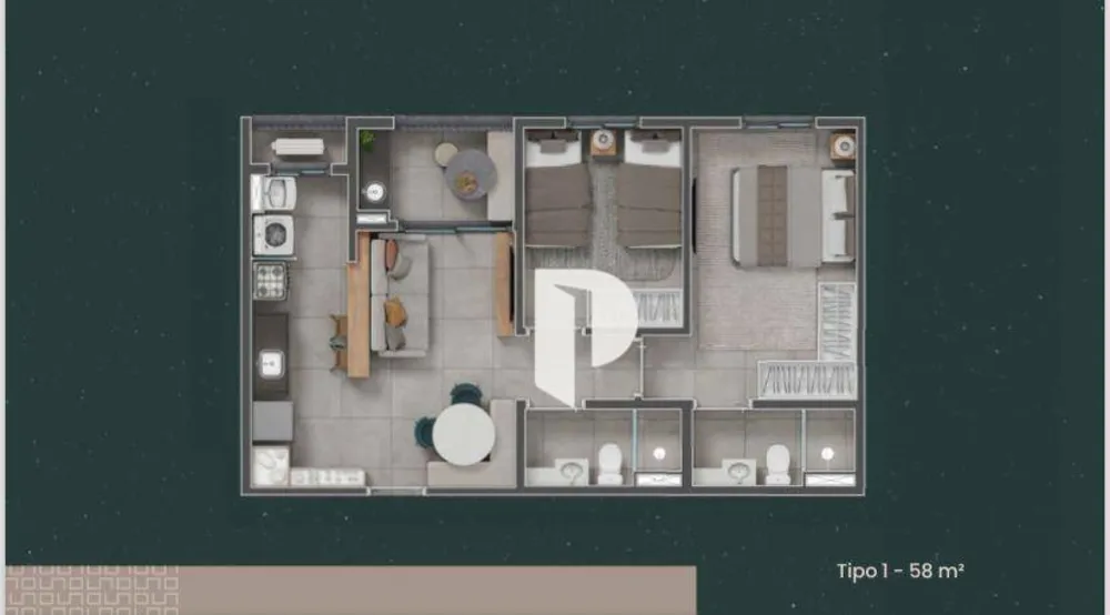 Apartamento, 2 quartos, 58 m² - Foto 2