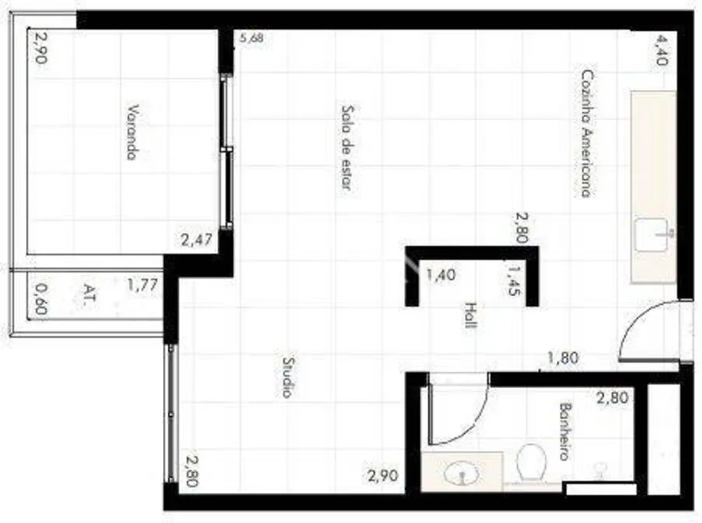 Apartamento, 1 quarto, 48 m² - Foto 7