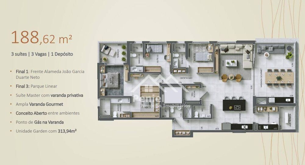 Apartamento, 3 quartos, 188 m² - Foto 3