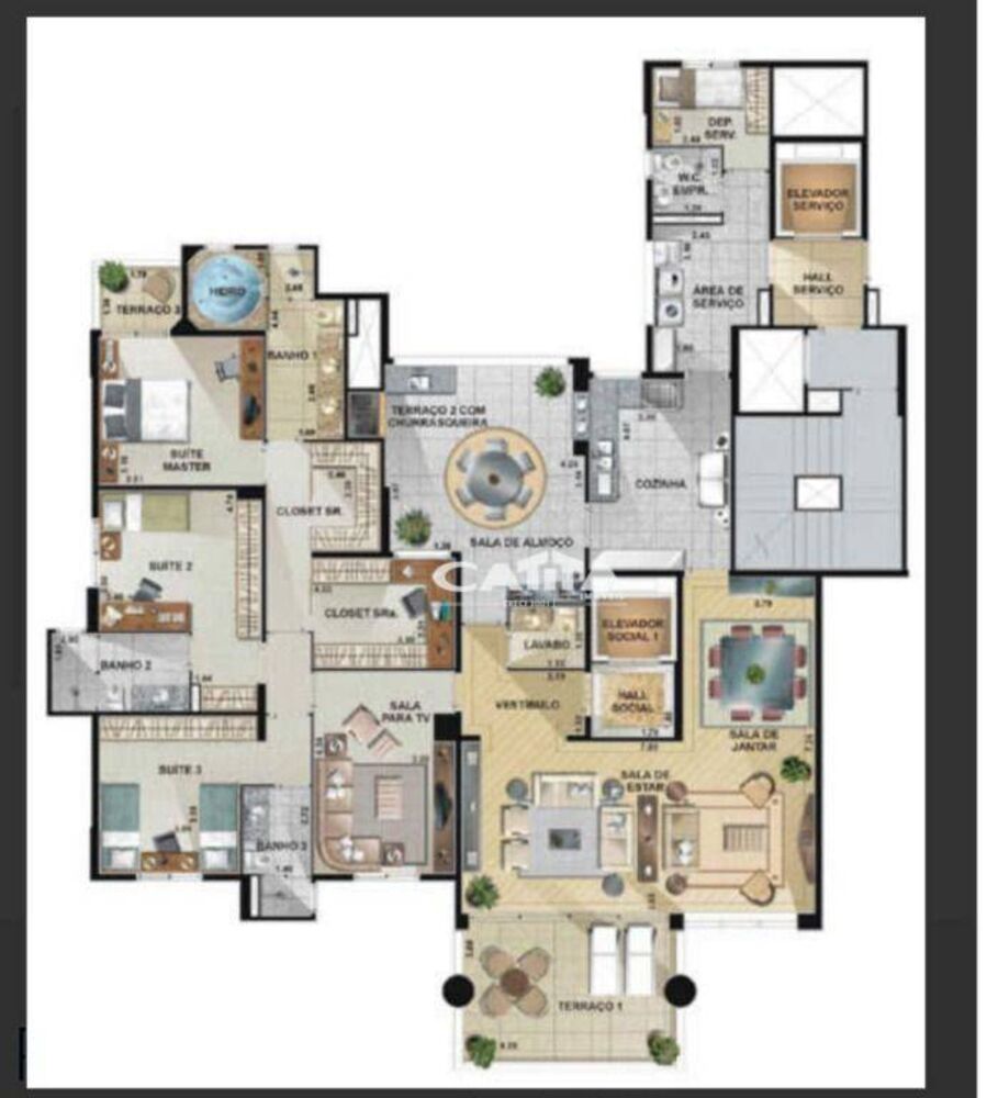 Apartamento, 3 quartos, 224 m² - Foto 2