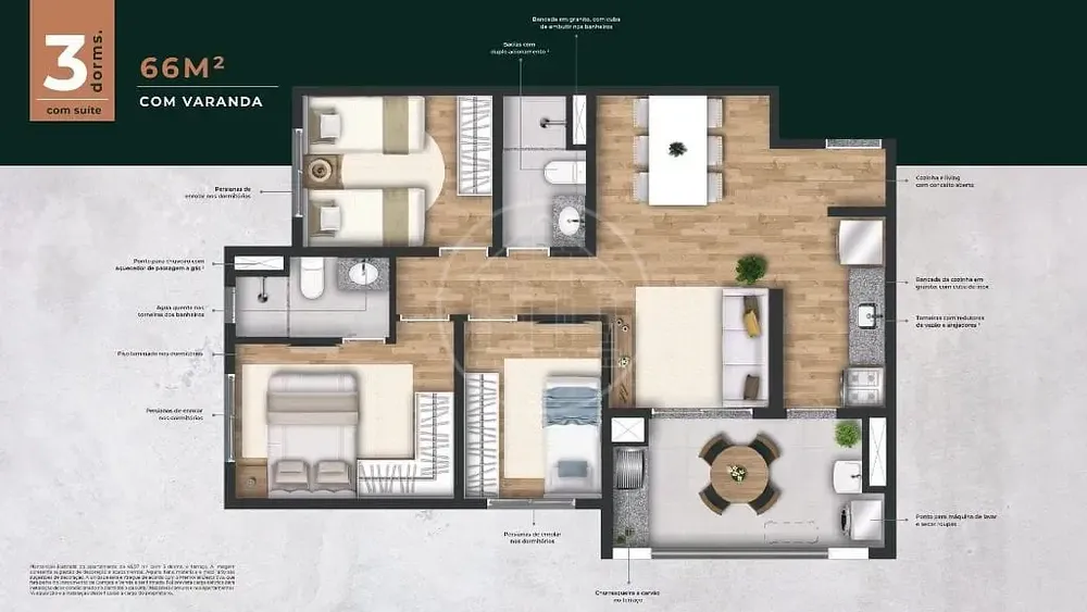 Apartamento, 3 quartos, 66 m² - Foto 5