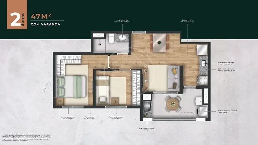 Apartamento, 3 quartos, 66 m² - Foto 3