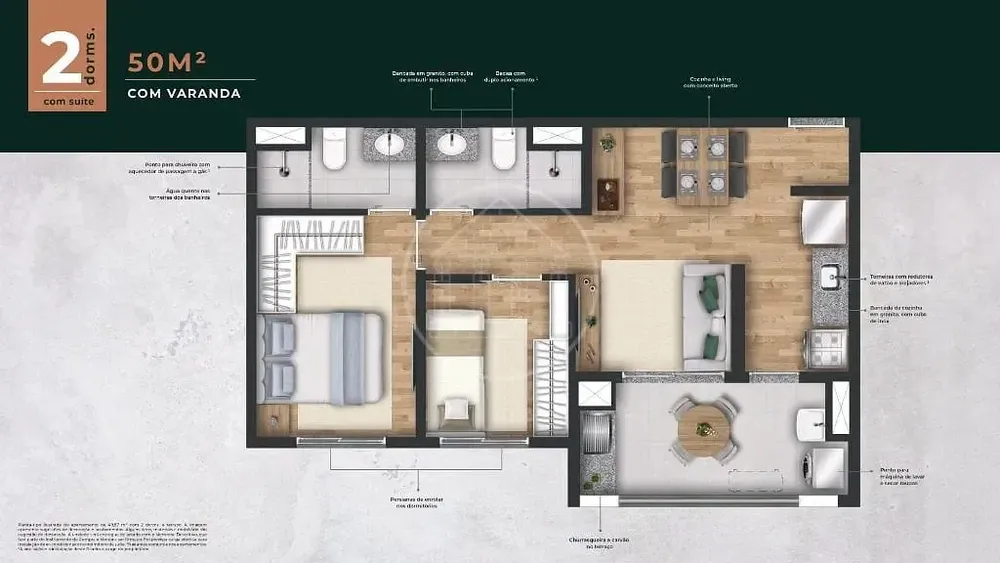 Apartamento, 3 quartos, 66 m² - Foto 2