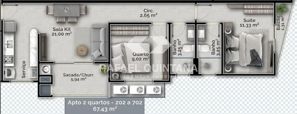 Apartamento, 2 quartos, 34 m² - Foto 3