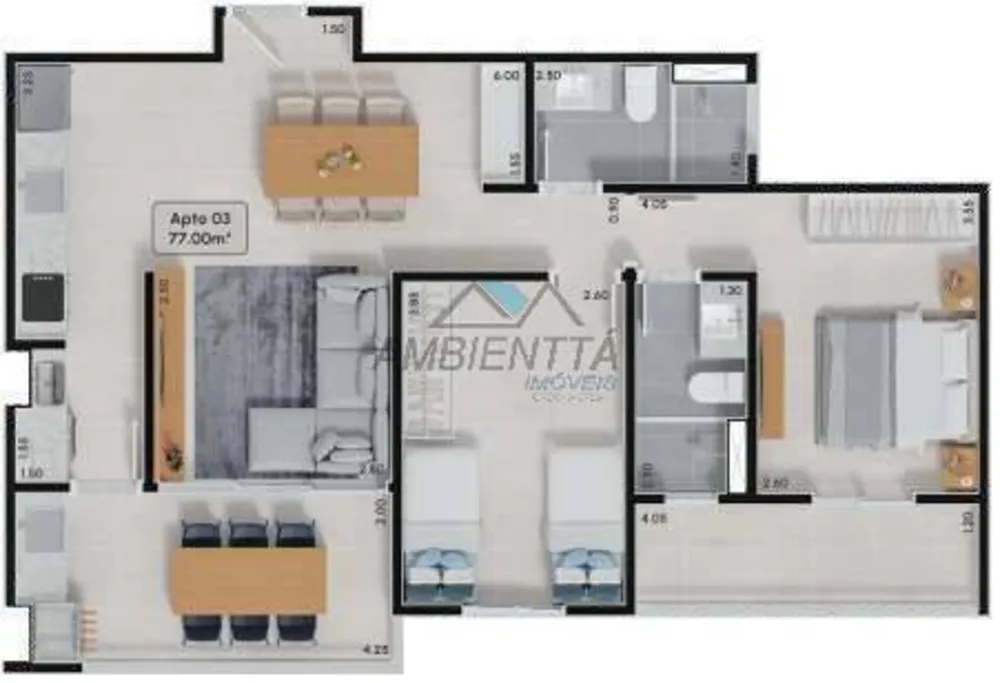 Apartamento, 2 quartos, 77 m² - Foto 4