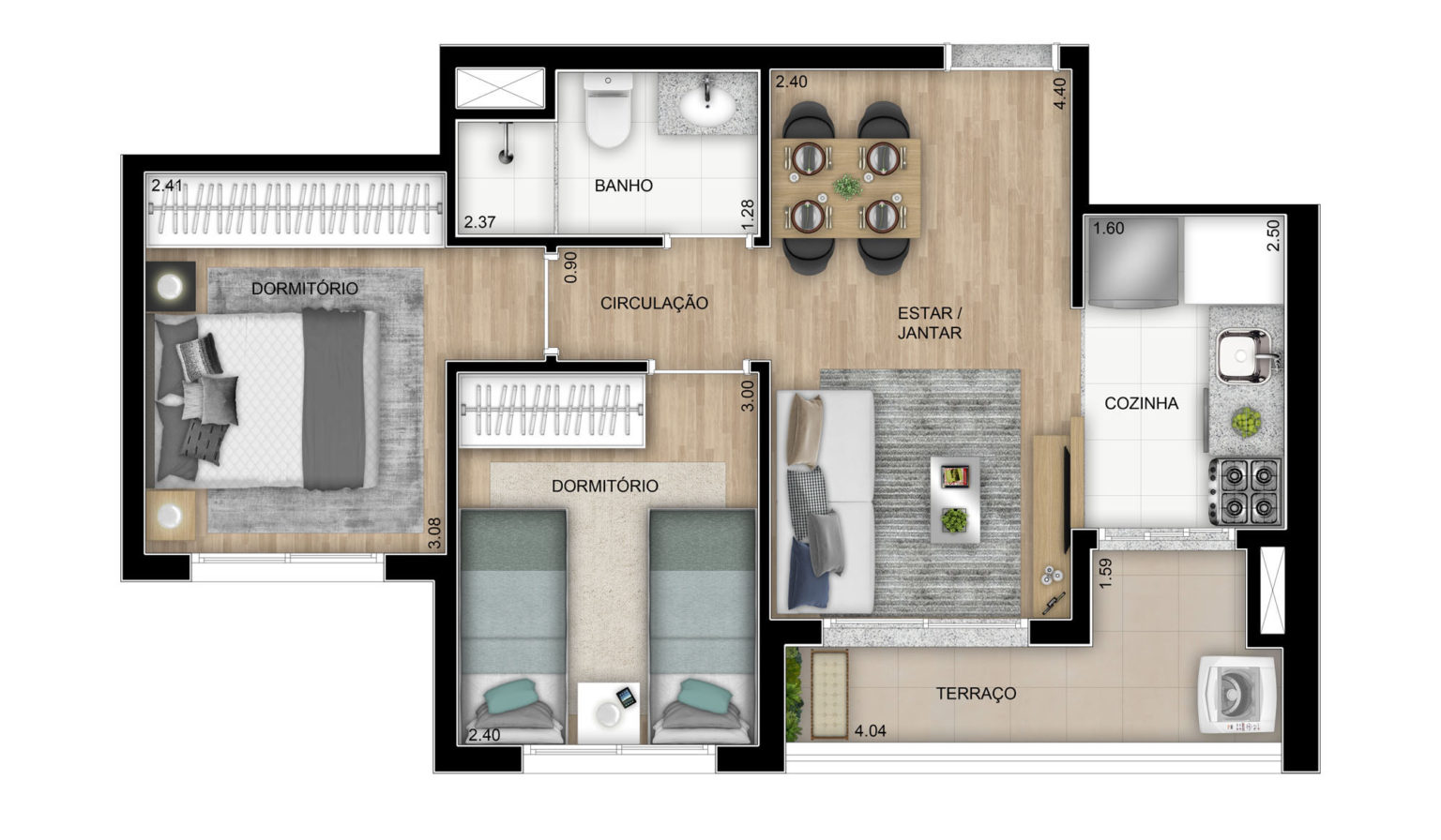 Apartamento à venda com 2 quartos, 55m² - Foto 1