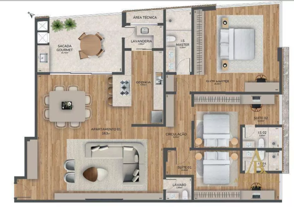 Apartamento, 3 quartos - Foto 1