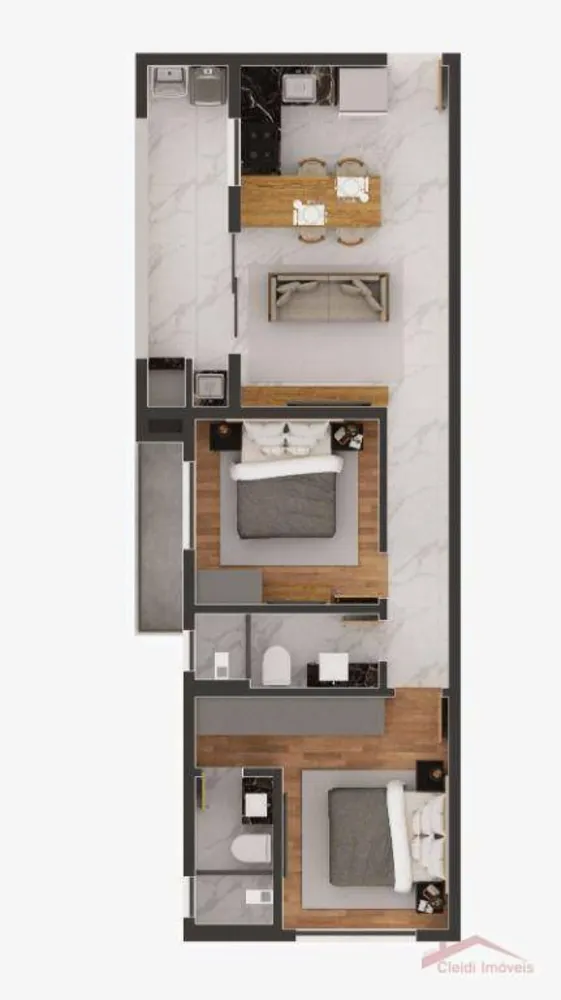 Apartamento, 2 quartos, 58 m² - Foto 1