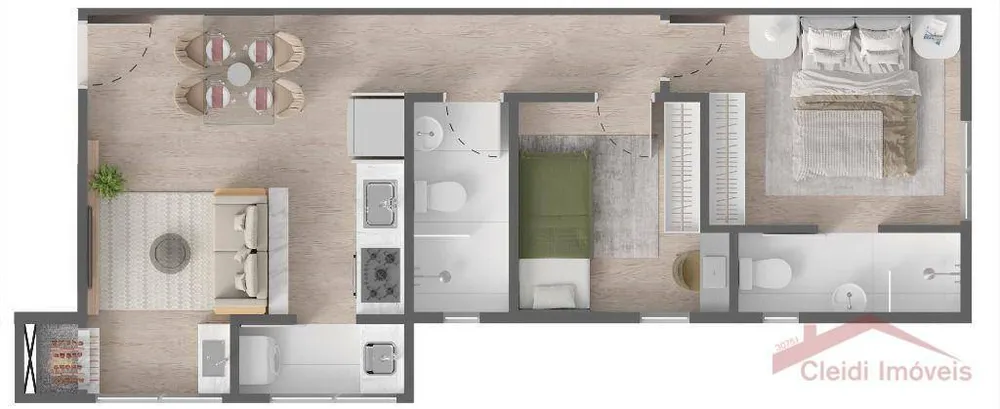 Apartamento, 2 quartos, 57 m² - Foto 1