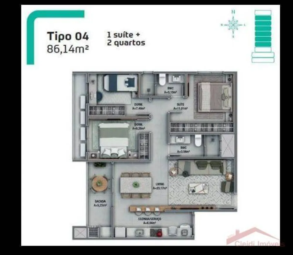Apartamento, 3 quartos, 86 m² - Foto 7