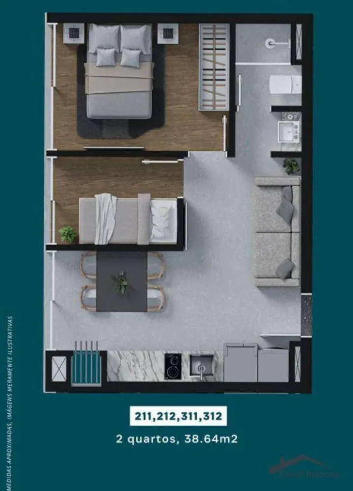 Apartamento, 2 quartos, 39 m² - Foto 2
