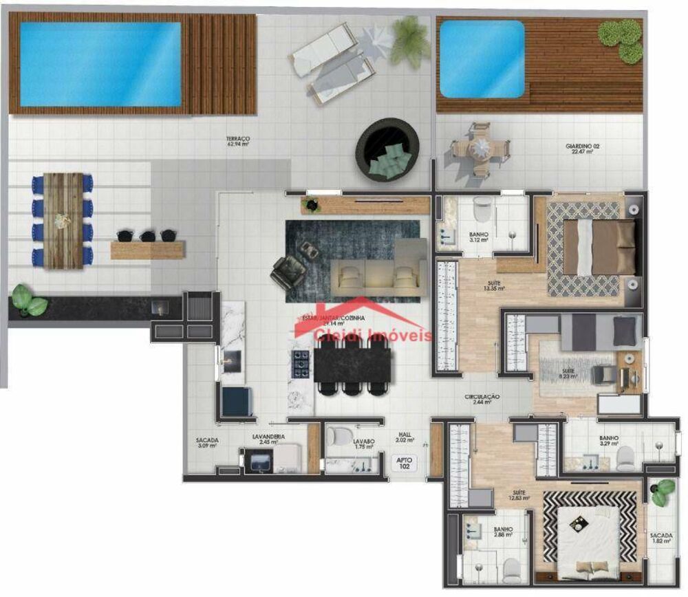 Apartamento, 3 quartos, 191 m² - Foto 1