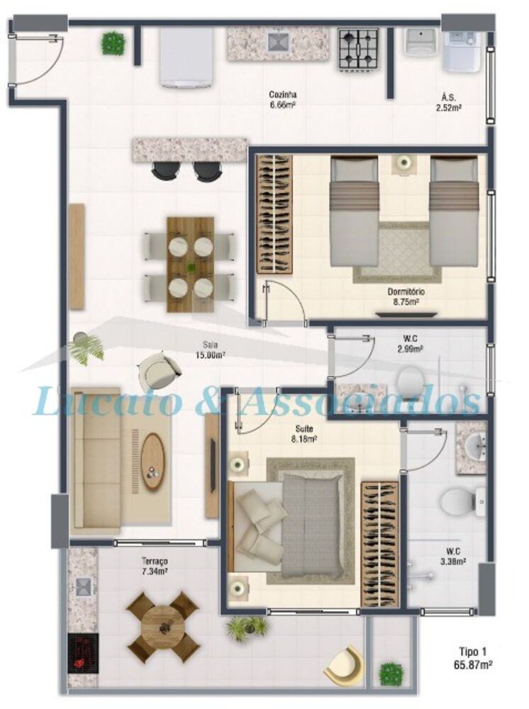 Apartamento, 2 quartos, 65 m² - Foto 1