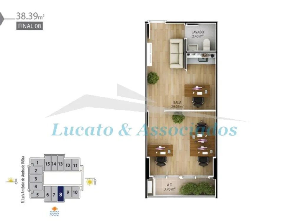 Sala-Conjunto, 38 m² - Foto 2