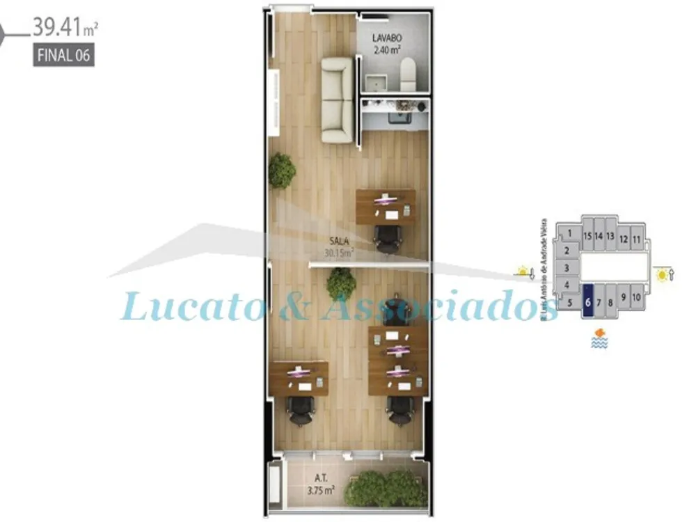 Sala-Conjunto, 38 m² - Foto 1
