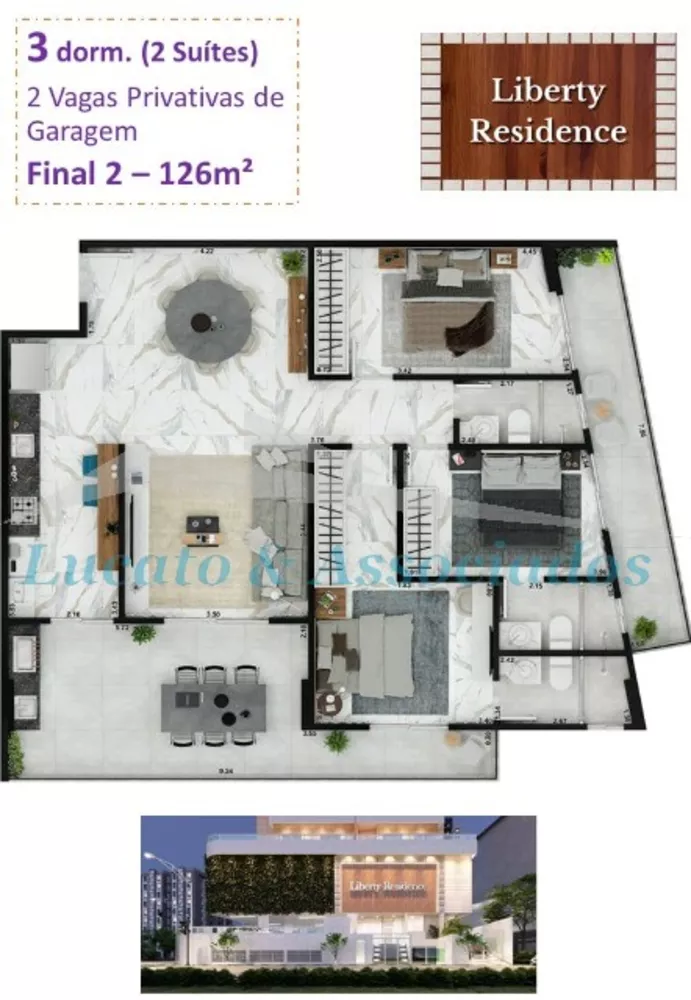 Apartamento à venda com 3 quartos, 126m² - Foto 3