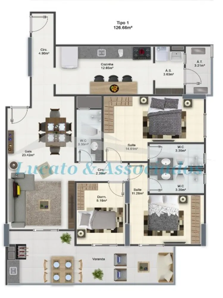 Apartamento, 3 quartos, 126 m² - Foto 7