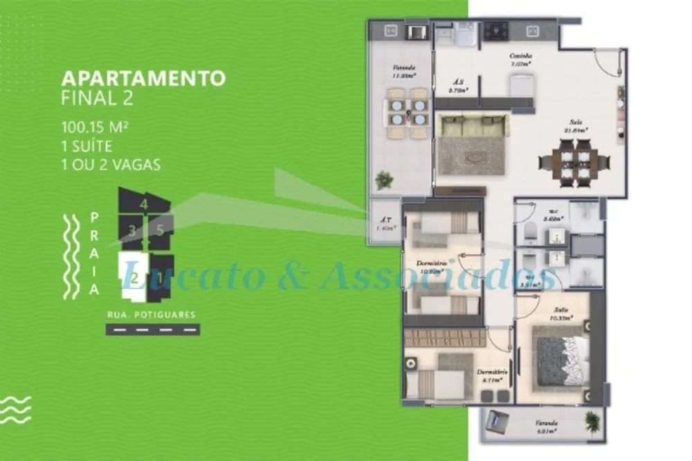 Apartamento, 3 quartos, 100 m² - Foto 1