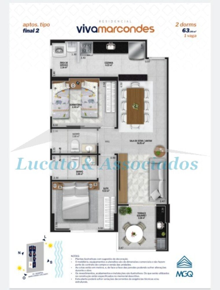 Apartamento, 2 quartos, 62 m² - Foto 2