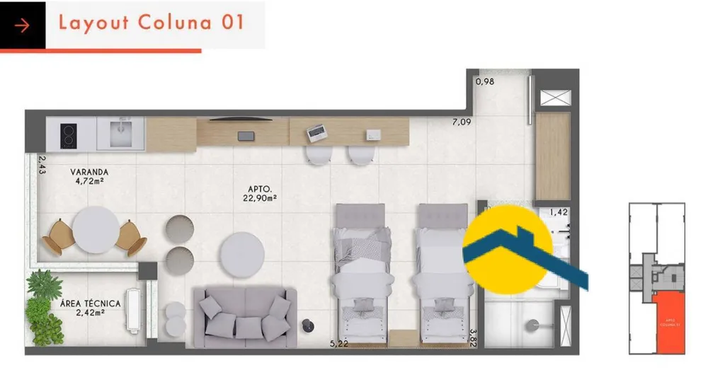 Apartamento, 1 quarto, 35 m² - Foto 24