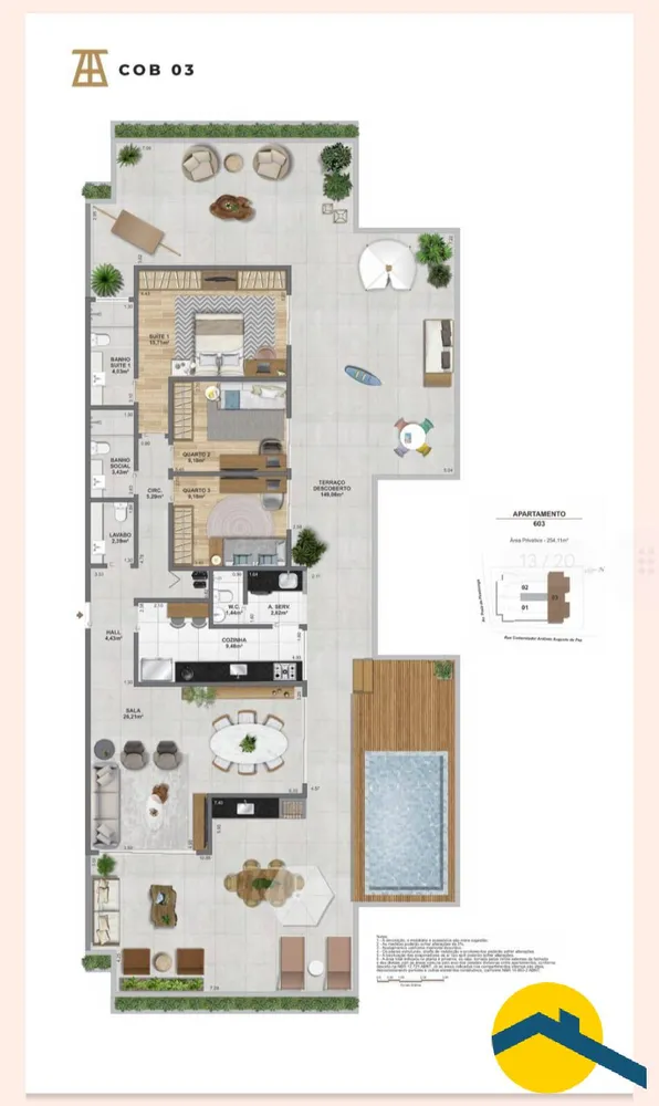 Cobertura, 3 quartos, 254 m² - Foto 4